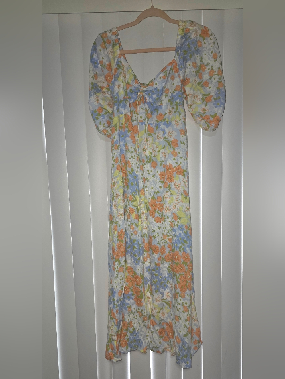 Billabong Pastel Floral Smocked Multi Color Maxi Dress